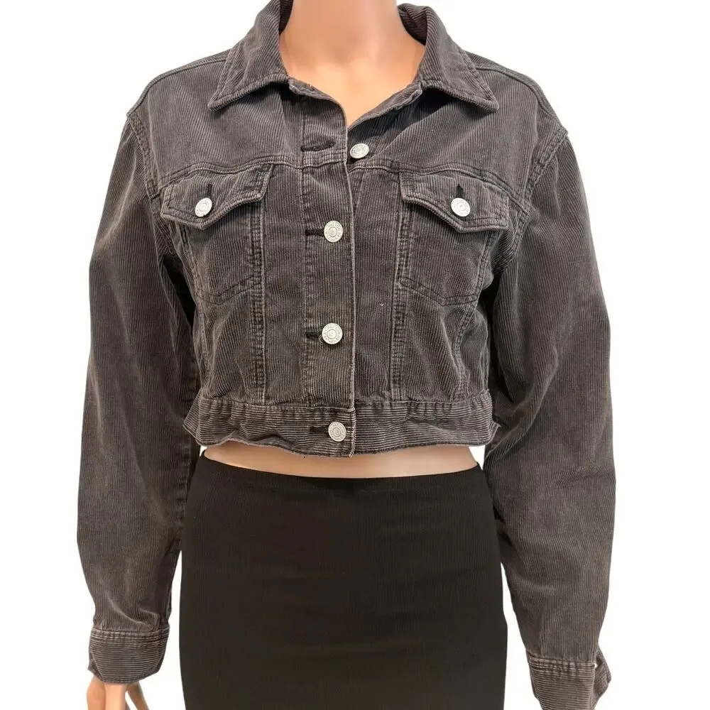 Pacsun XS S corduroy cropped trucker jacket coat C 2996